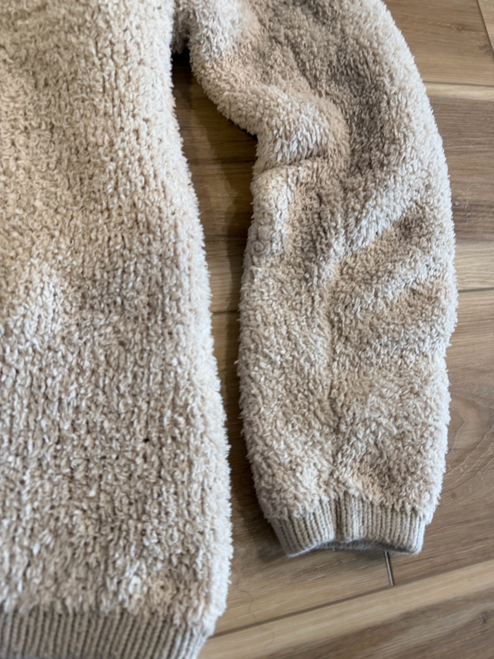 aerie Cream Sherpa Zip Pullover - Picture 3 of 10